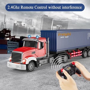 اسباب بازی ماشین کنترلی تریلی کانتینردار بزرگ Remote Control TRANSPORT TRUCK مقیاس 1:24_اسباب بازی ماشین کنترلی